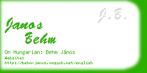 janos behm business card